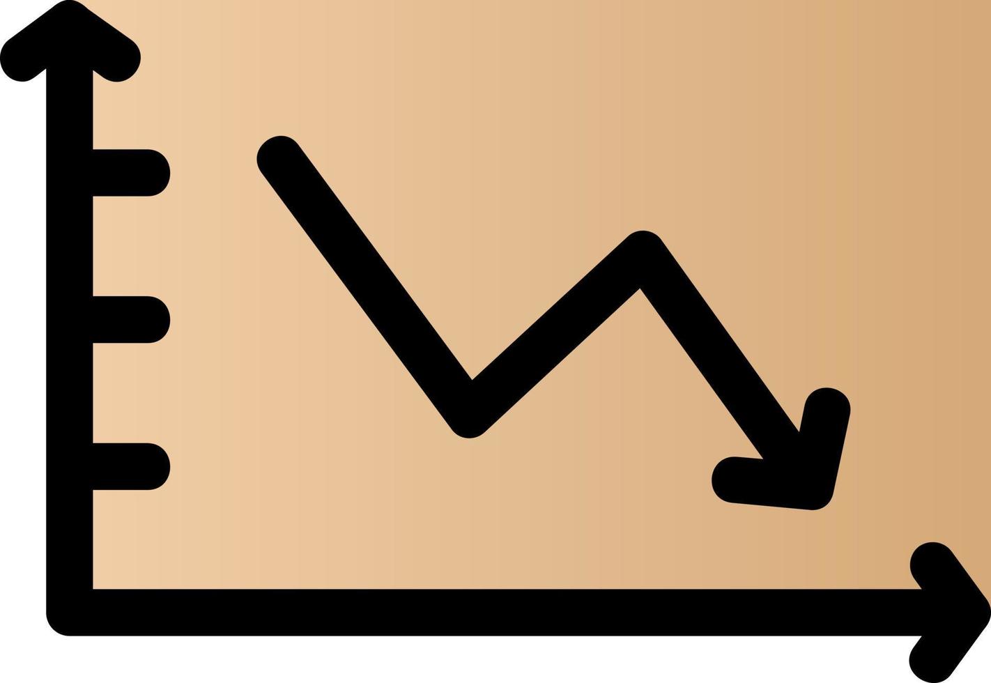 Declining Line Graph Vector Icon Design