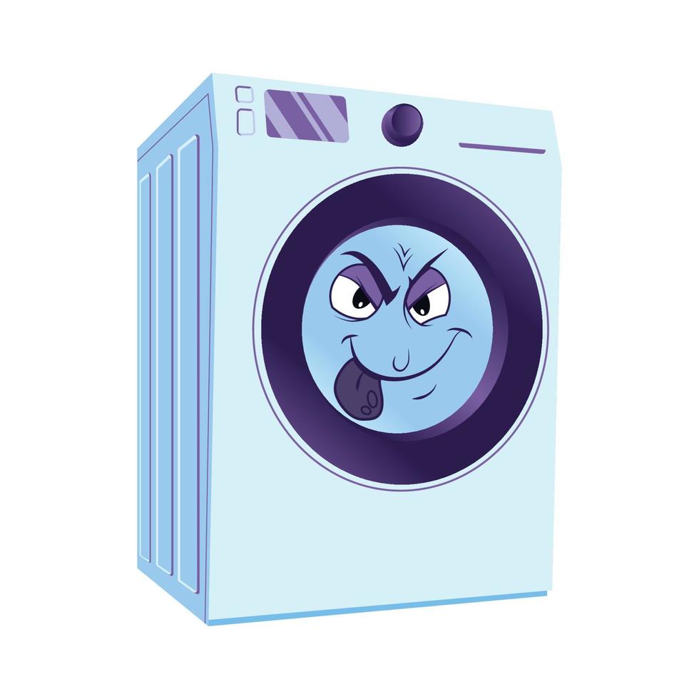 Vector of Washing Machine Cartoon Character