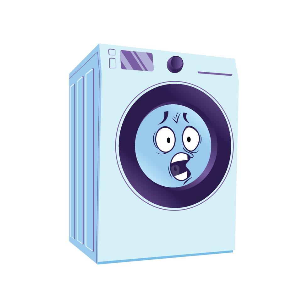 Vector of Washing Machine Cartoon Character