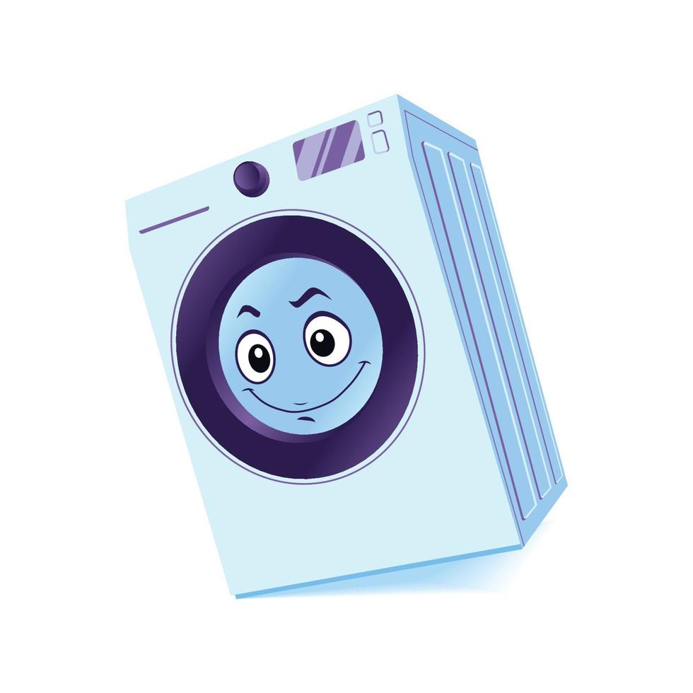 Vector of Washing Machine Cartoon Character