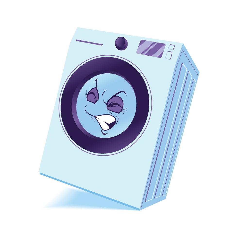 Vector of Washing Machine Cartoon Character