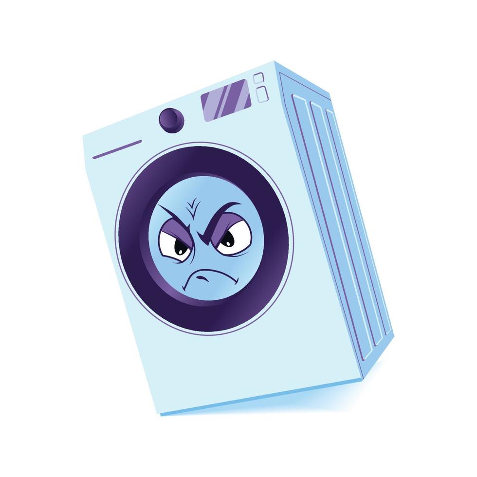 Vector of Washing Machine Cartoon Character