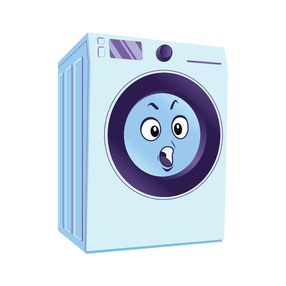 Vector of Washing Machine Cartoon Character