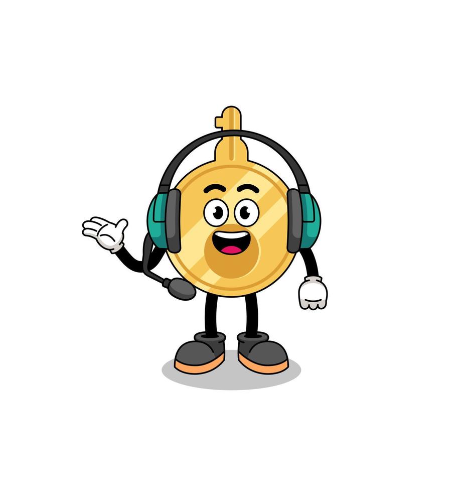 Mascot Illustration of key as a customer services vector
