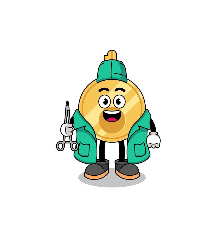 Illustration of key mascot as a surgeon vector