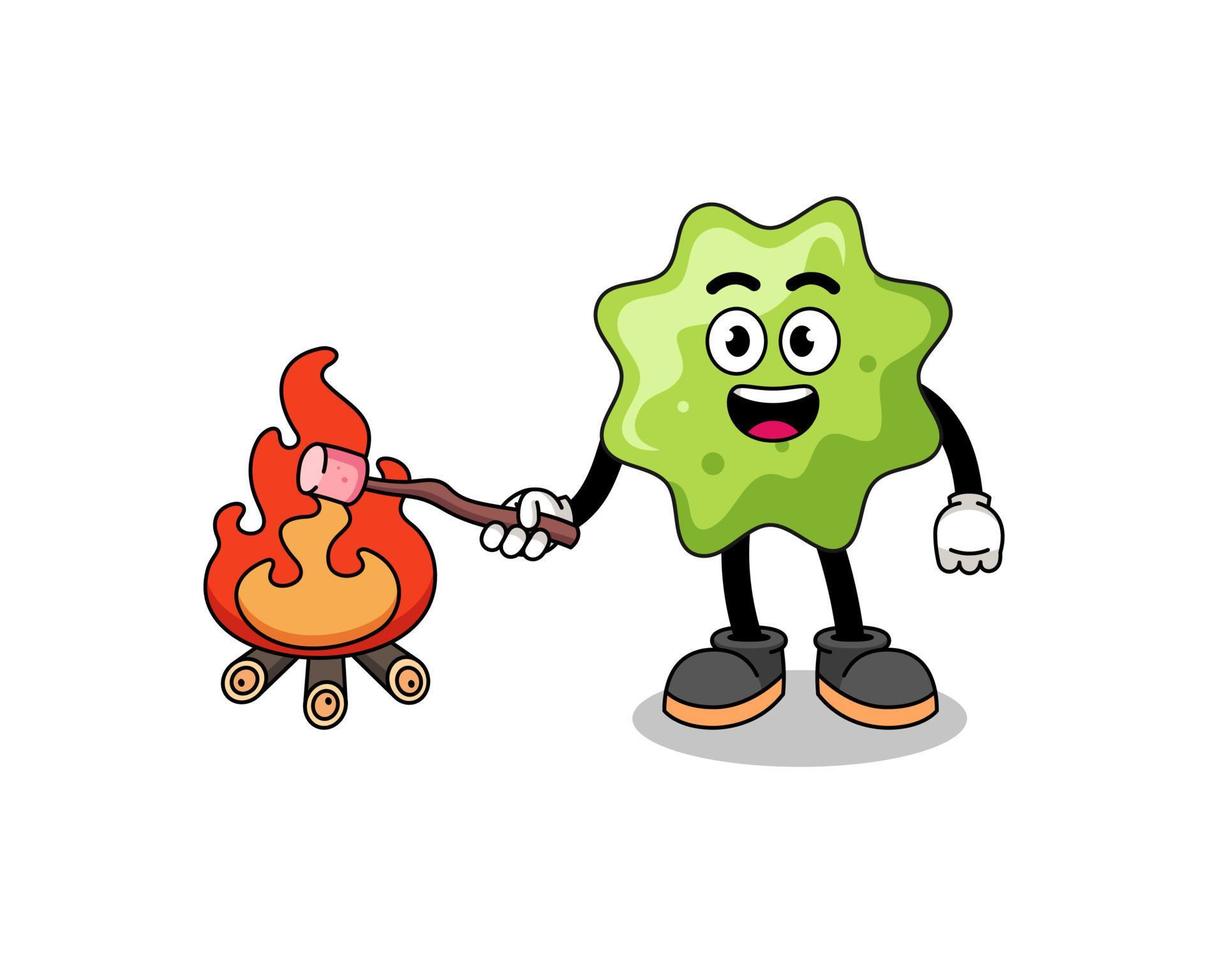 Illustration of splat burning a marshmallow vector