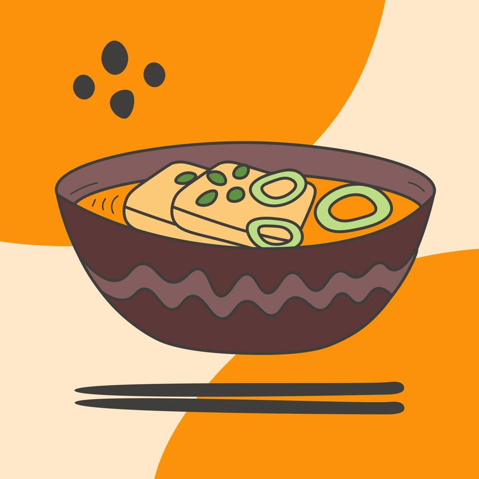 comida coreana kimchi jjigae vector