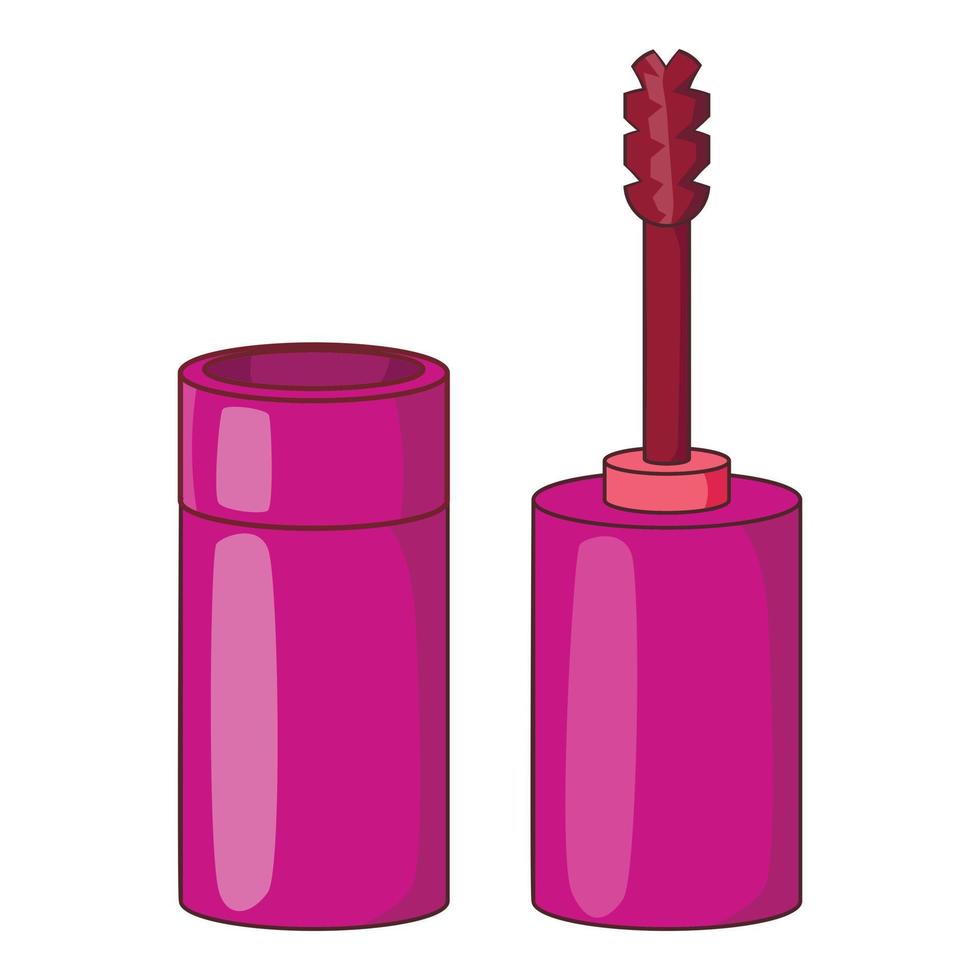 Mascara icon, cartoon style vector