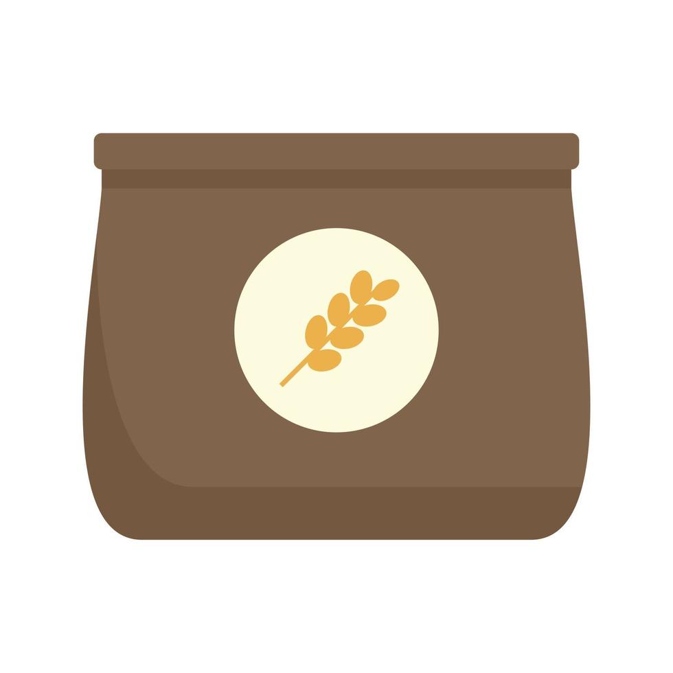 Flour package icon flat isolated vector