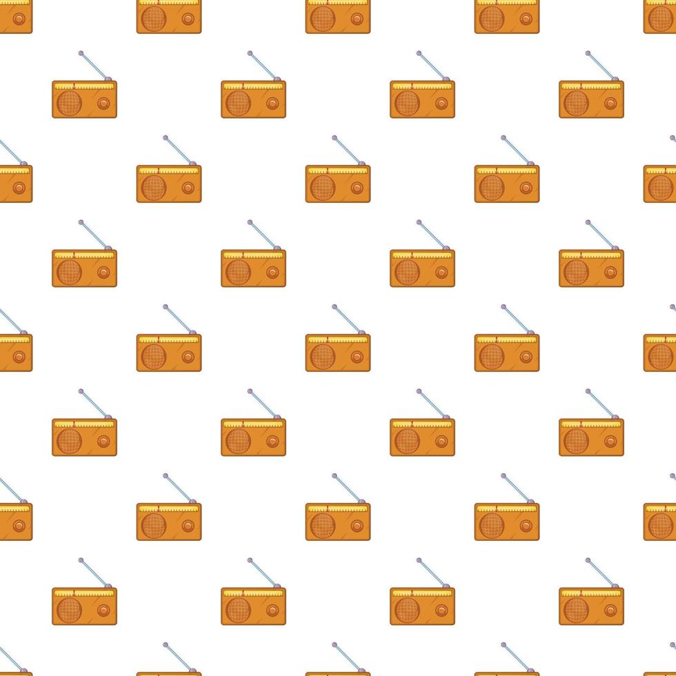 Retro style radio receiver pattern, cartoon style vector