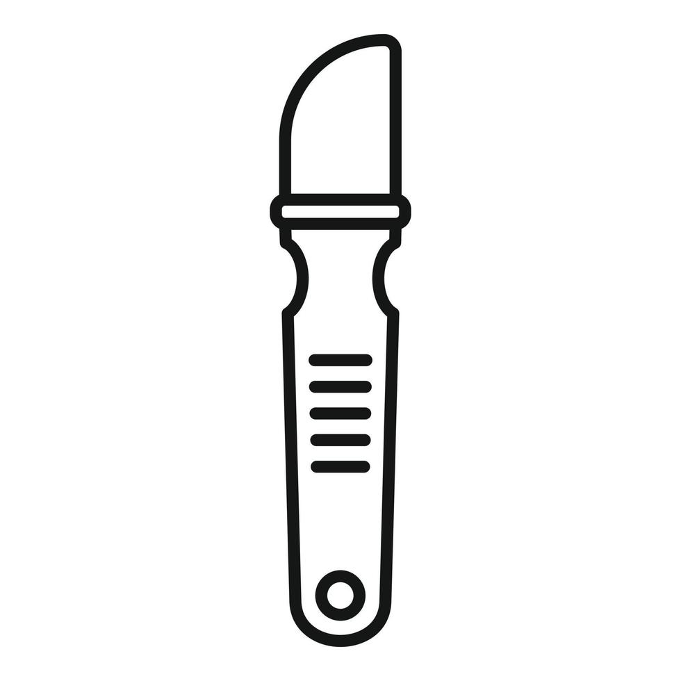 vector de contorno de icono de cuchillo de tableta de reparación. móvil roto