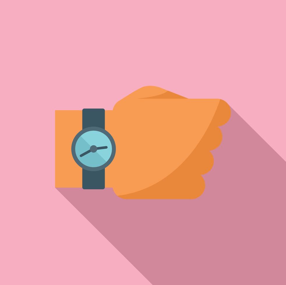 Wristwatch icon flat vector. Work project vector