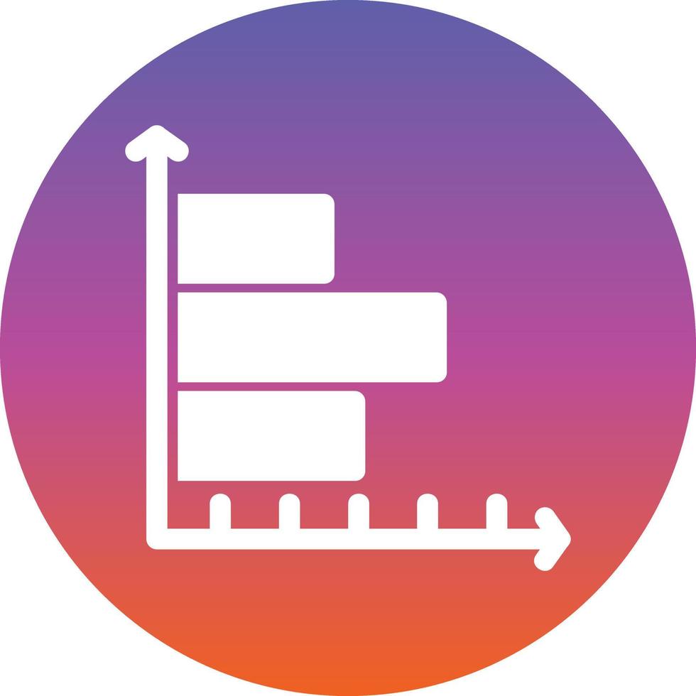 Horizontal Bar Chart Vector Icon Design