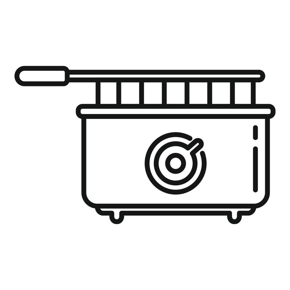 Deep fryer kit icon outline vector. Fry basket vector