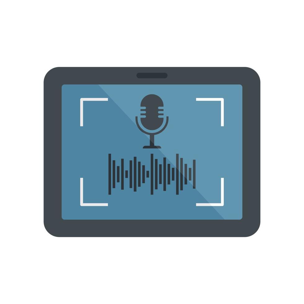Tablet screen recording icon flat isolated vector