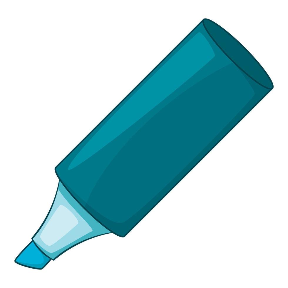 Blue marker icon, cartoon style vector