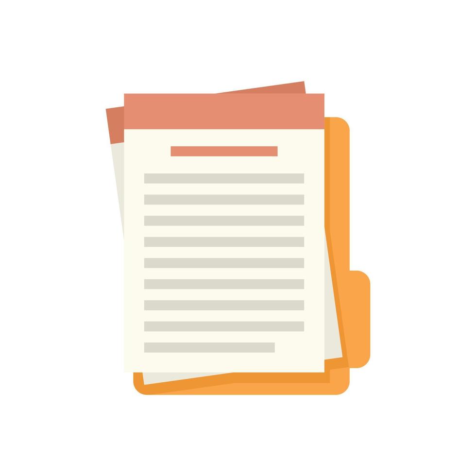 Summary folder icon flat isolated vector