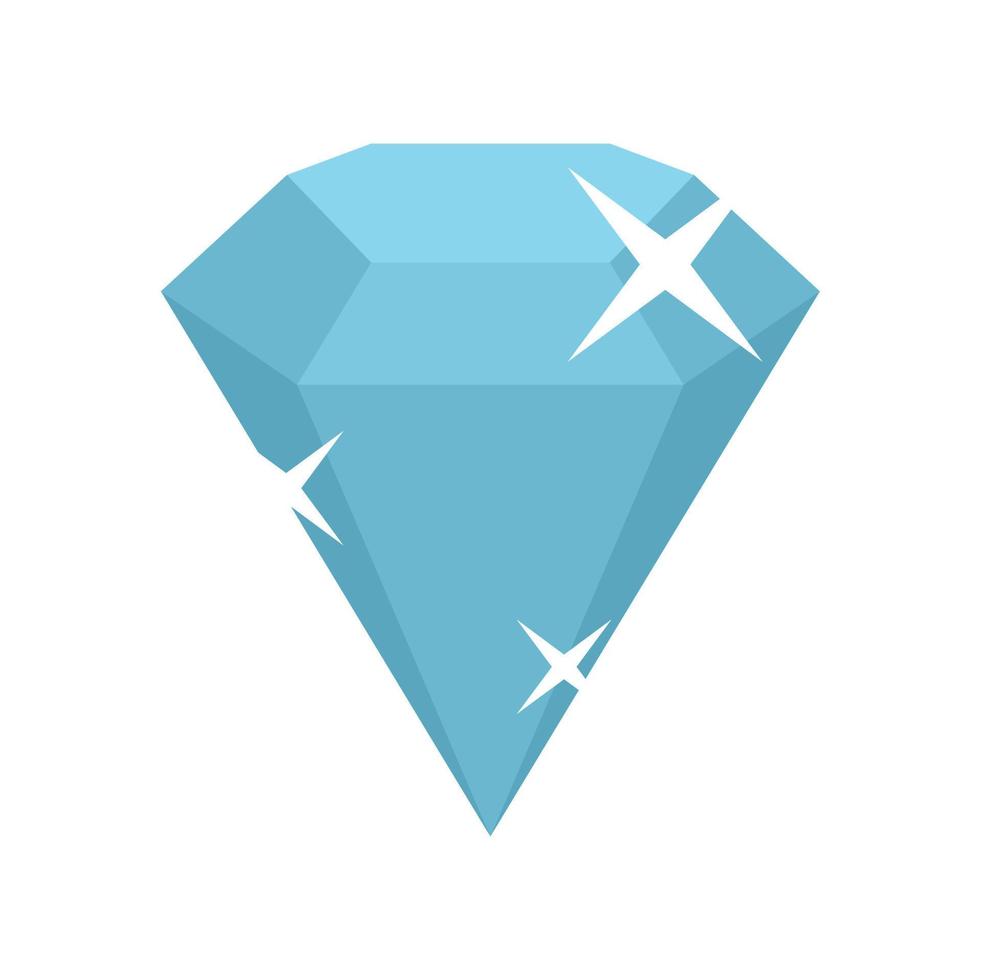 Diamond icon flat isolated vector