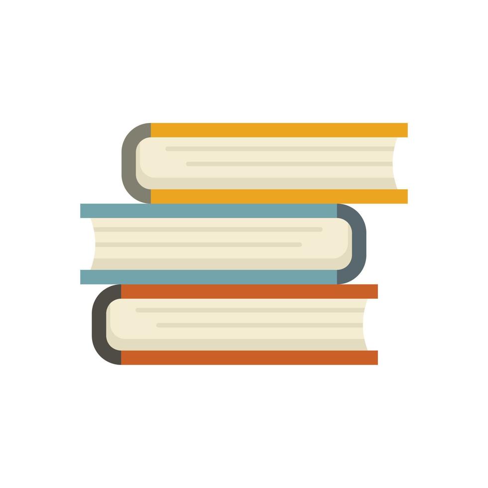 Book stack icon flat isolated vector