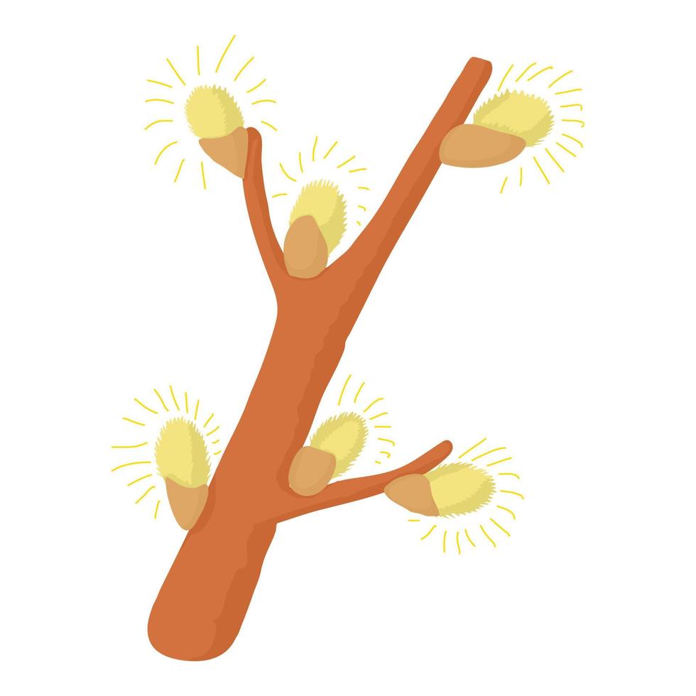 Twig icon, cartoon style vector