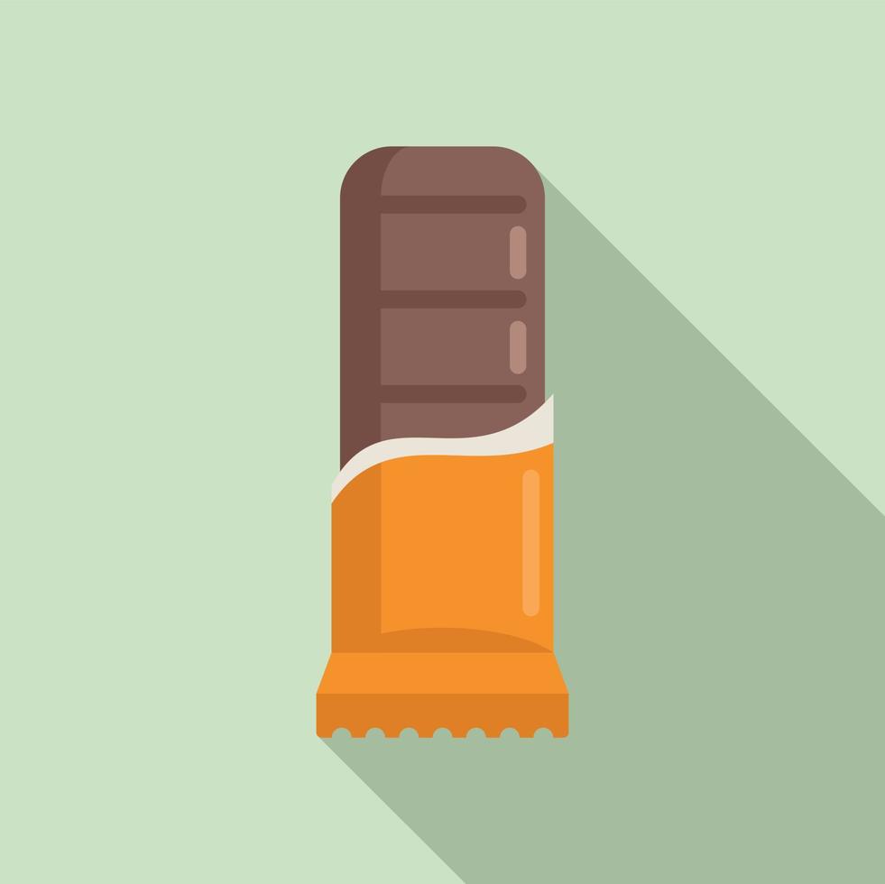 vector plano de icono de barra de bocadillos de chocolate. comida de granola