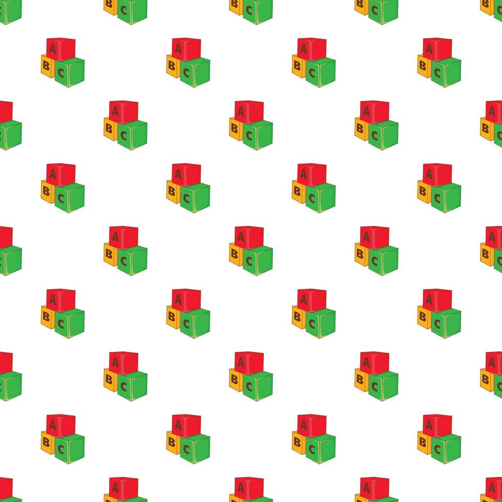 Baby cubes pattern, cartoon style vector