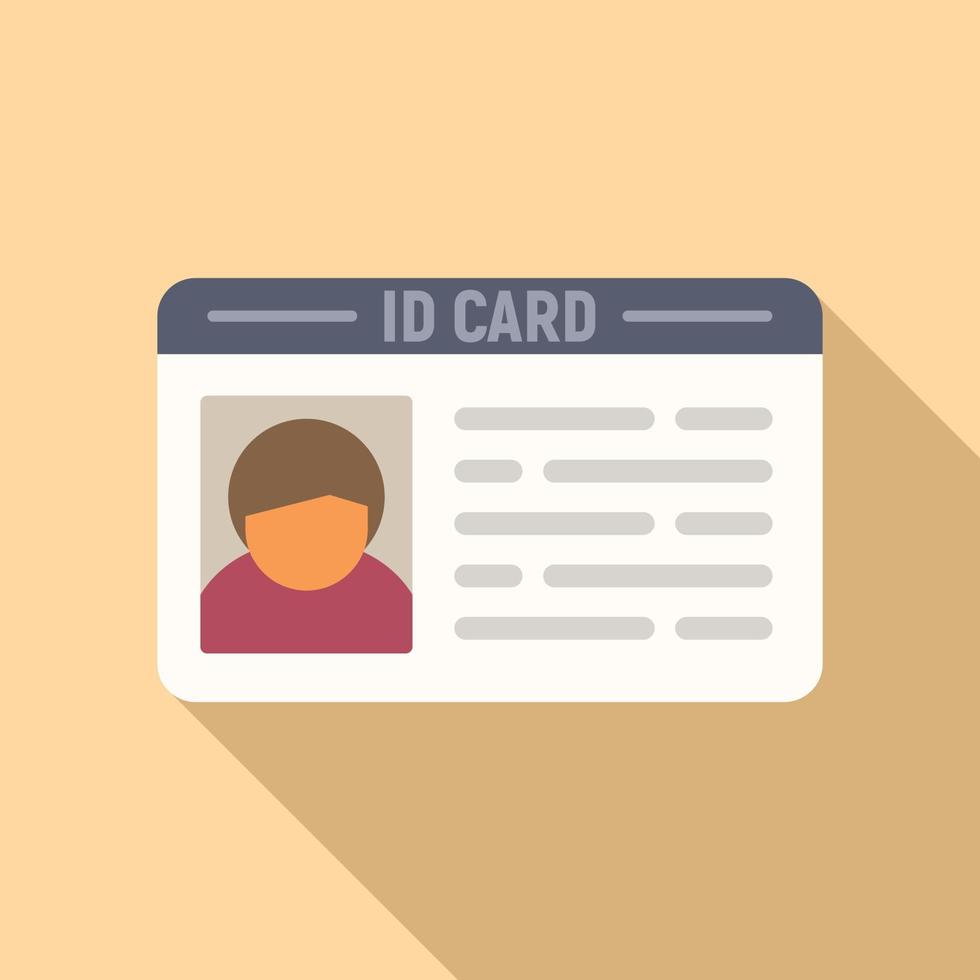 Person id card icon flat vector. Badge access vector