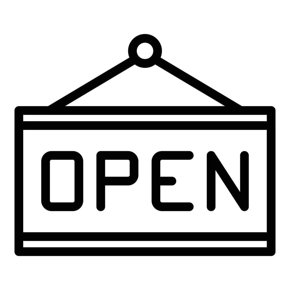 Open banner icon outline vector. Food shop vector