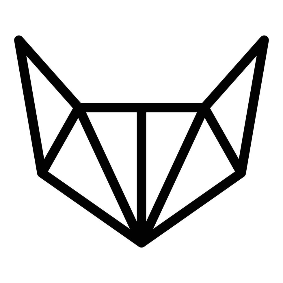 Origami fox head icon outline vector. Geometric animal vector