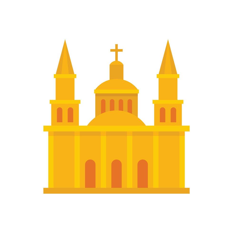 Mexican church icon flat isolated vector