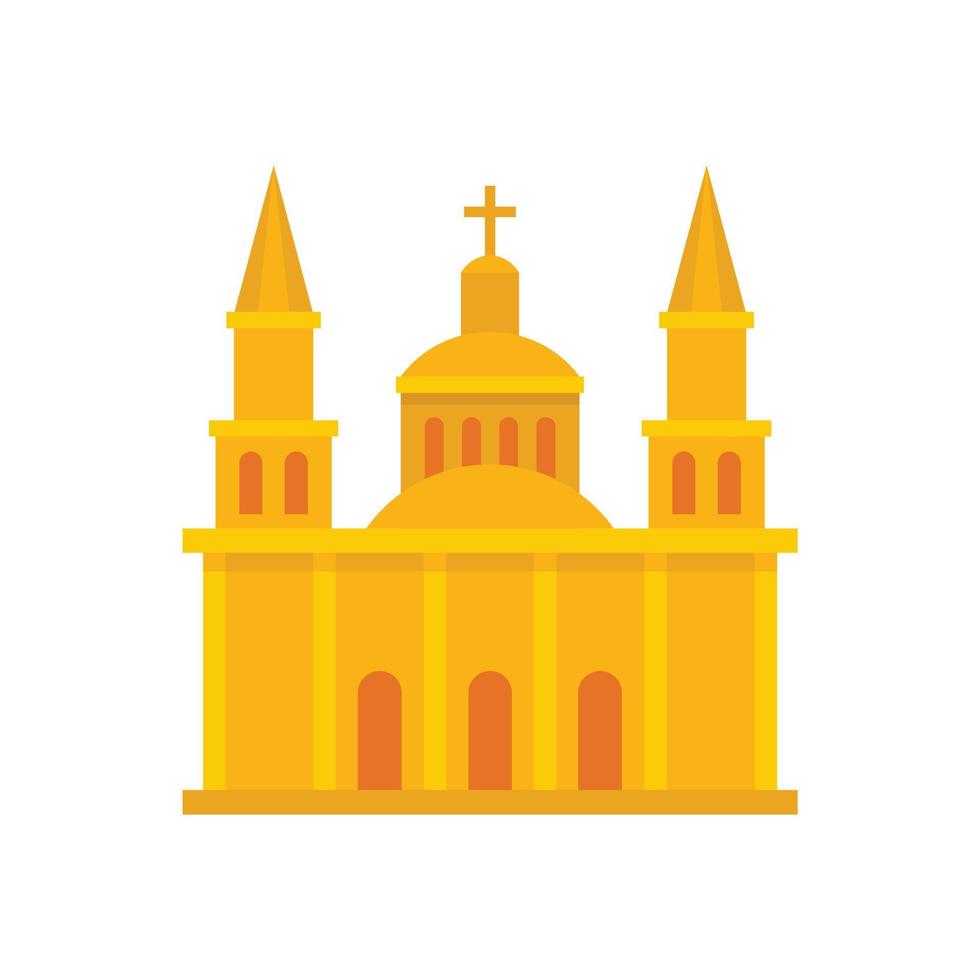 Mexican church icon flat isolated vector