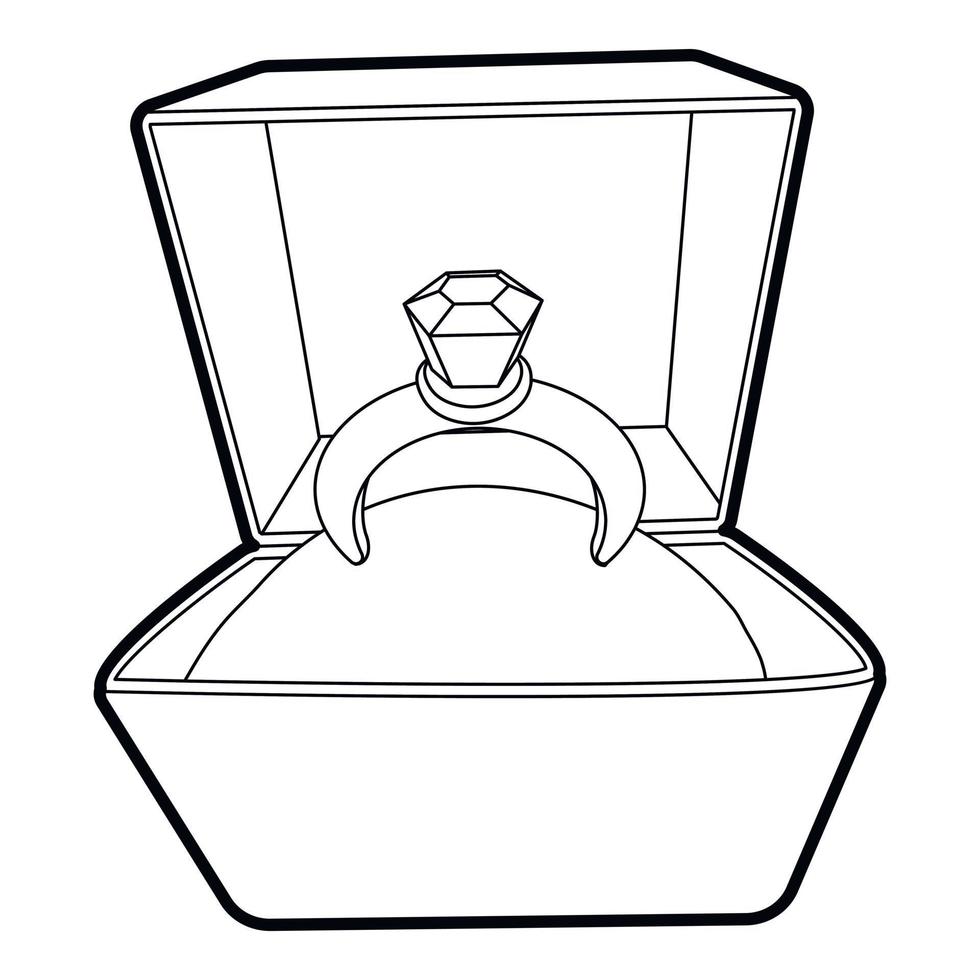 Ring icon, outline style vector