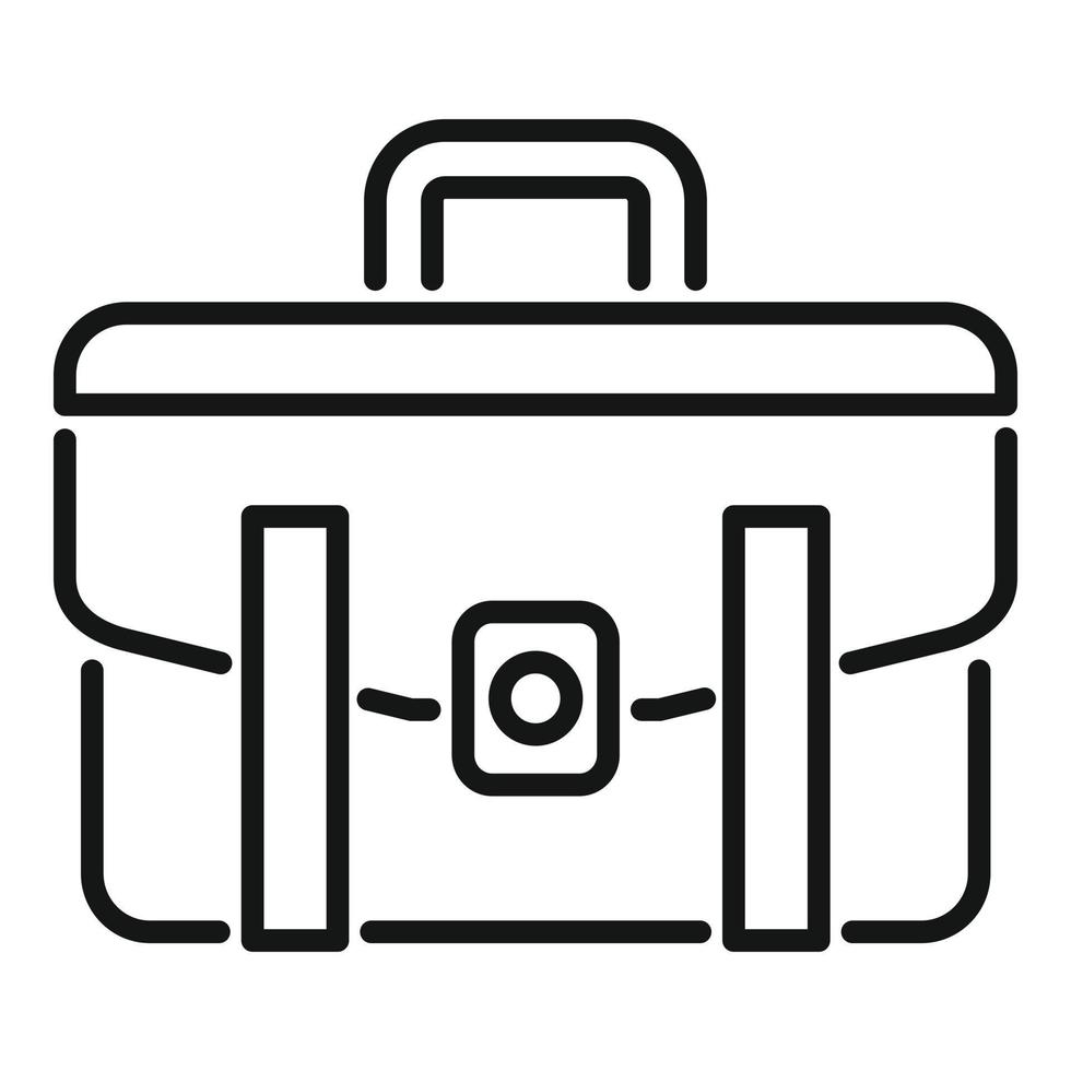 Worker briefcase icon outline vector. Work bag vector