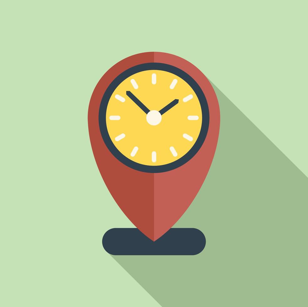 Time location control icon flat vector. Work clock vector
