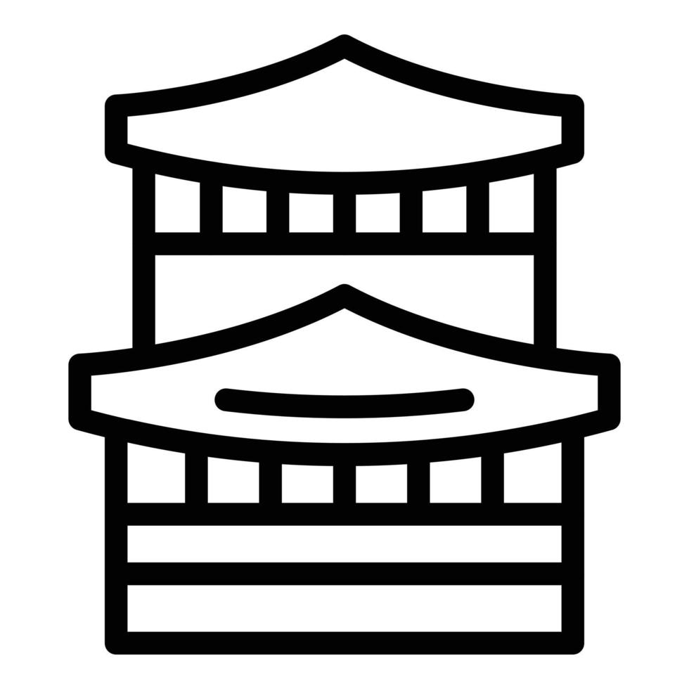 vector de contorno de icono de pagoda de kyoto. templo de japon