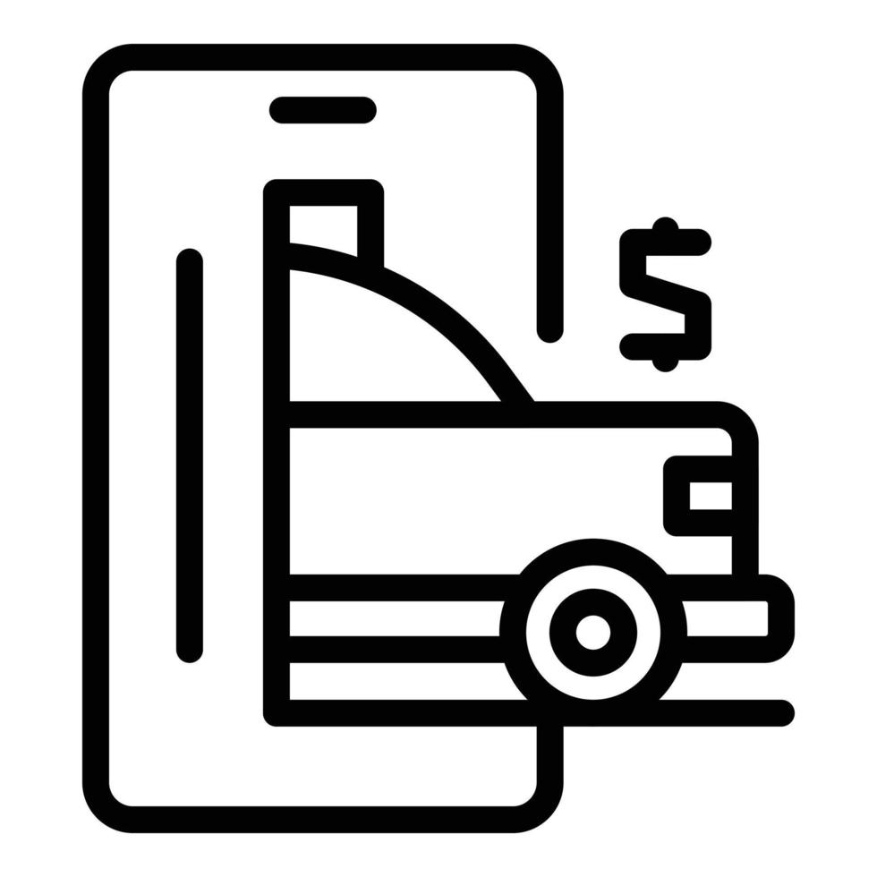 Cost loan car icon outline vector. Bank management vector