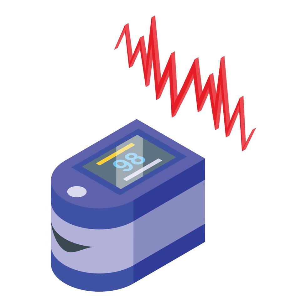 Heart rate monitor icon isometric vector. Panic attack vector