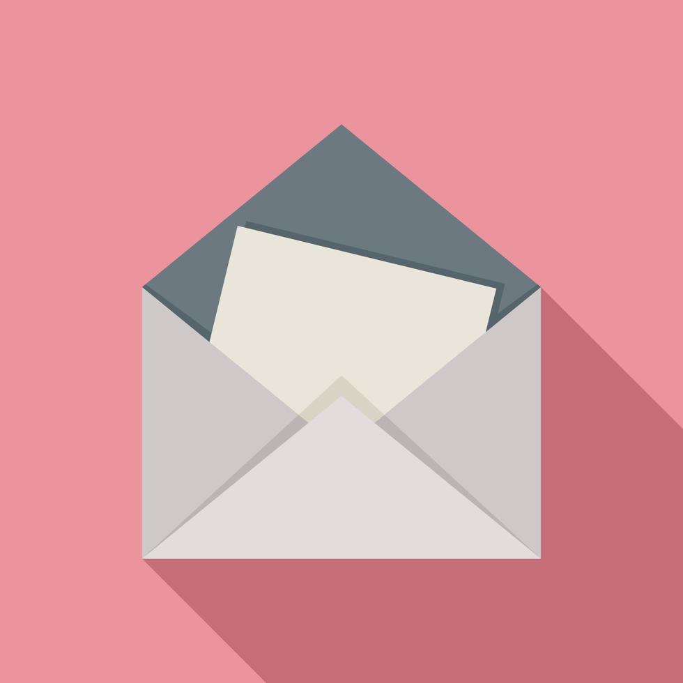 Envelope card icon flat vector. Send message vector