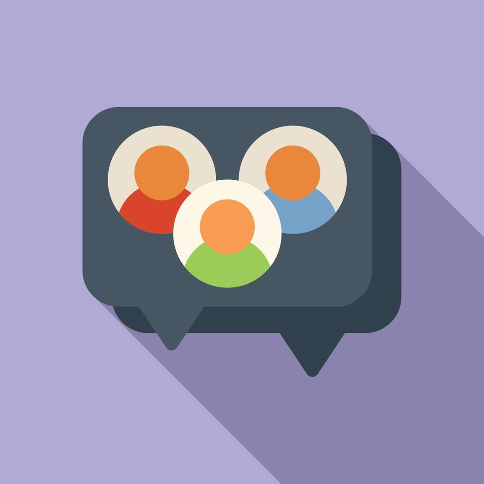 Online media chat icon flat vector. People forum vector