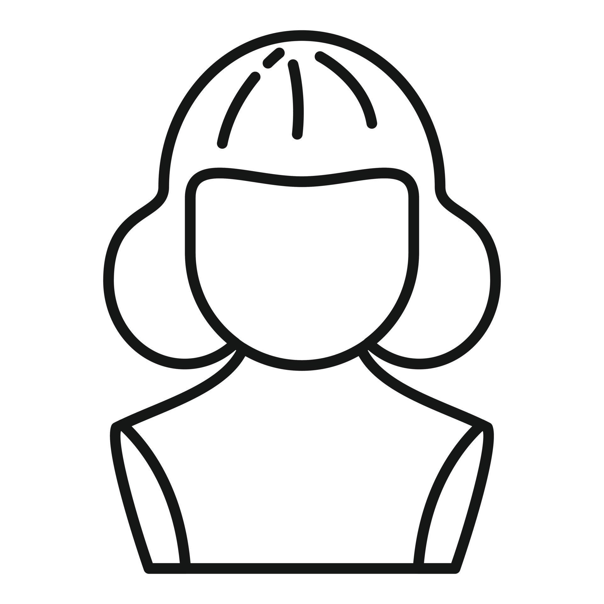 Curly wig icon outline vector. Style headcut 15015029 Vector Art at