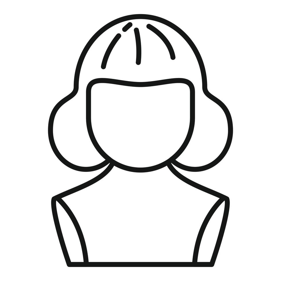 Curly wig icon outline vector. Style headcut vector