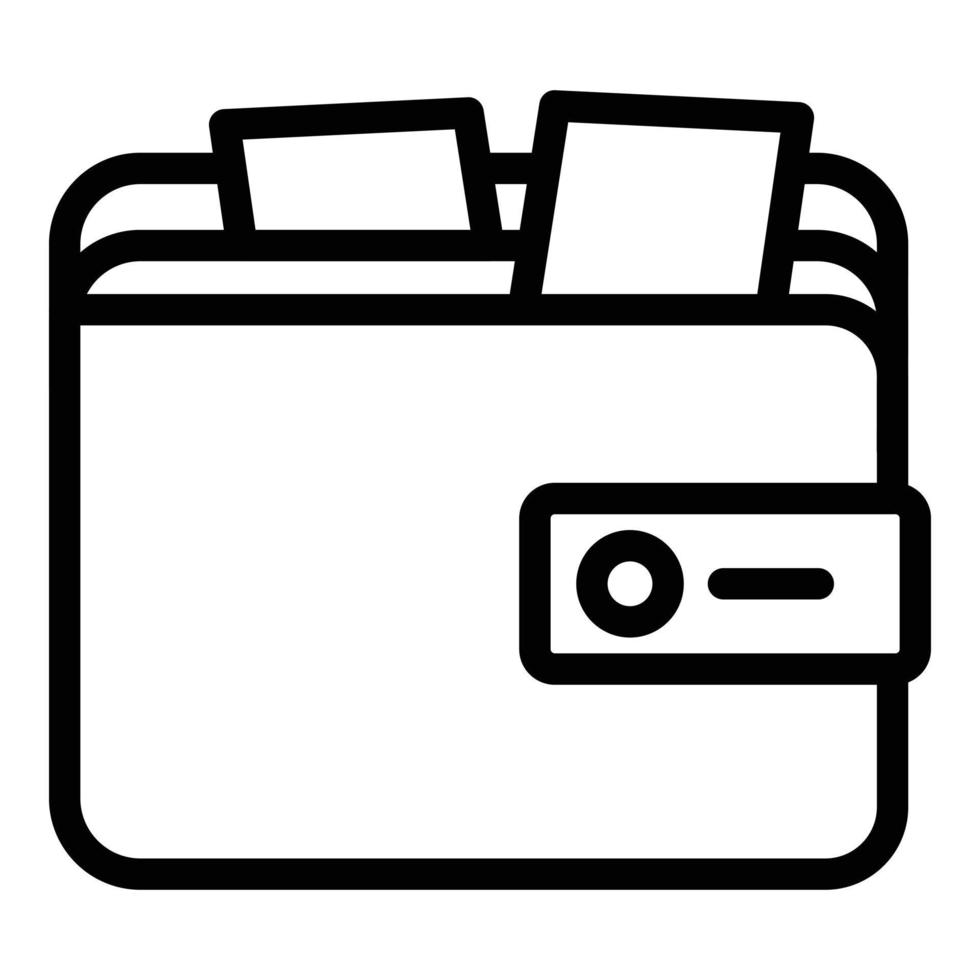 Wallet prize icon outline vector. Draw lottery vector