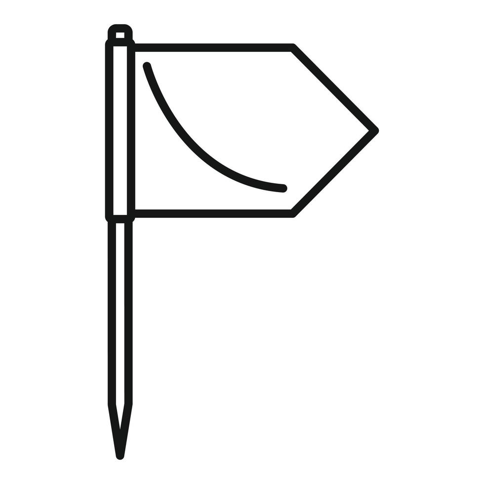 vector de contorno de icono de palillo de bandera. Palito de madera