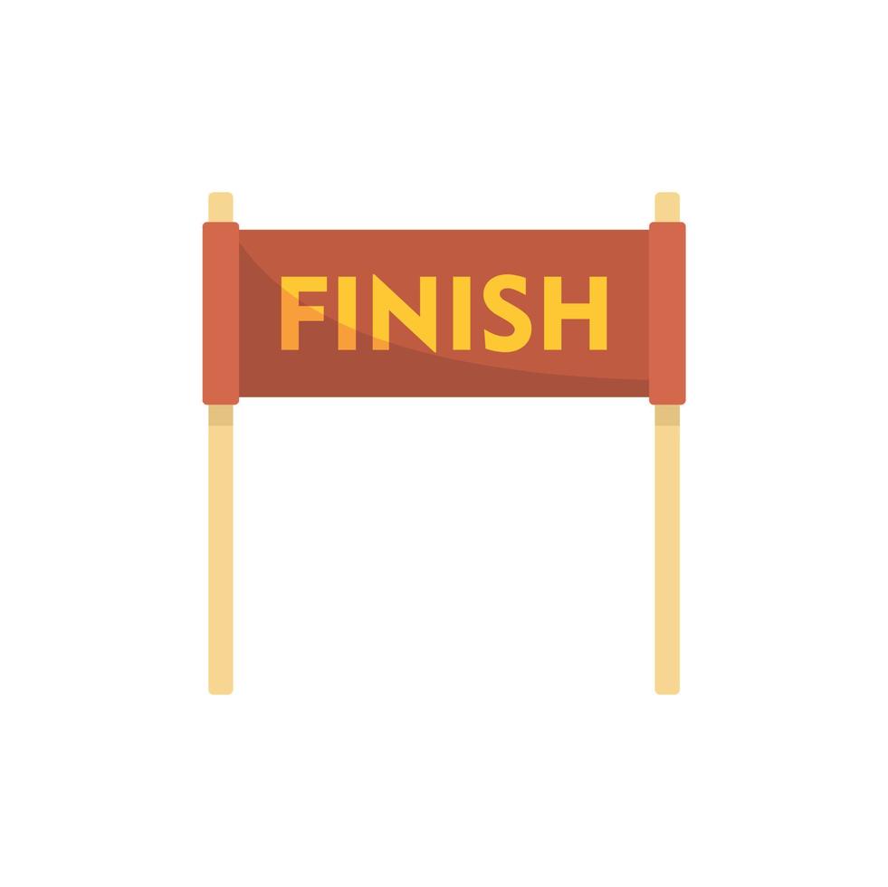Running finish banner icon flat isolated vector