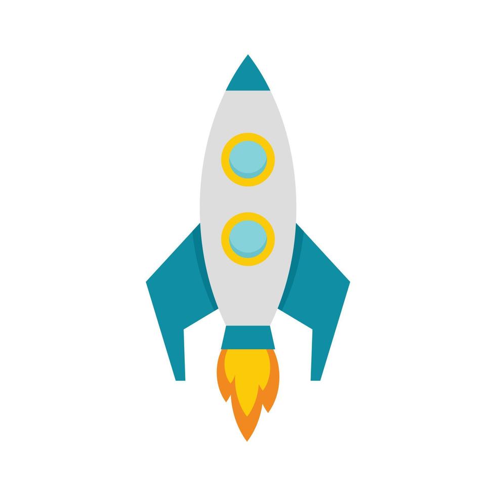 Video game rocket icon flat isolated vector