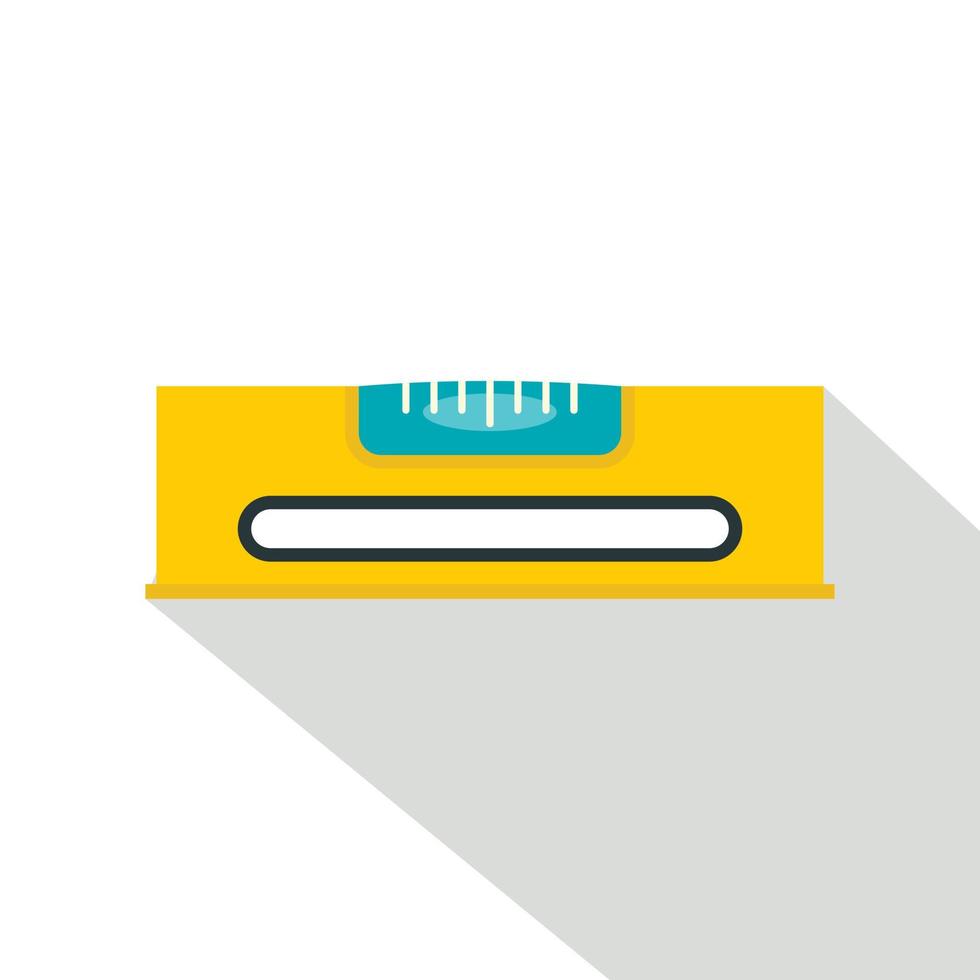 Yellow working tool bubble level icon, flat style vector