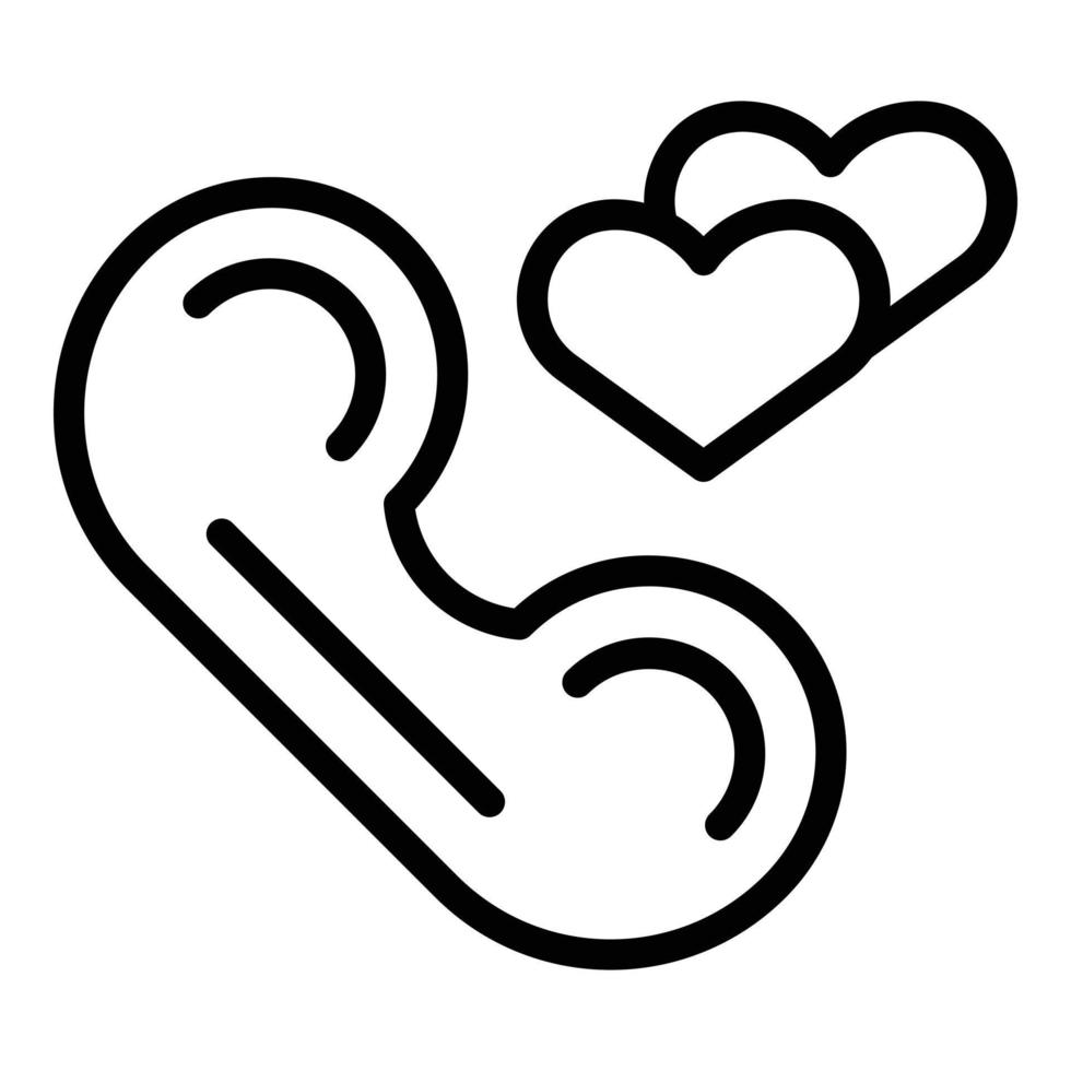 vector de contorno de icono de llamada de amor. compartir social