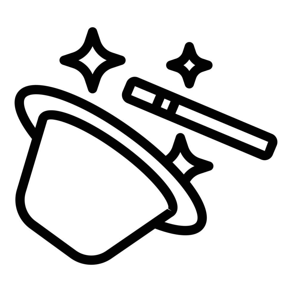 Magic hat trick icon outline vector. Wizard top 15015142 Vector Art at