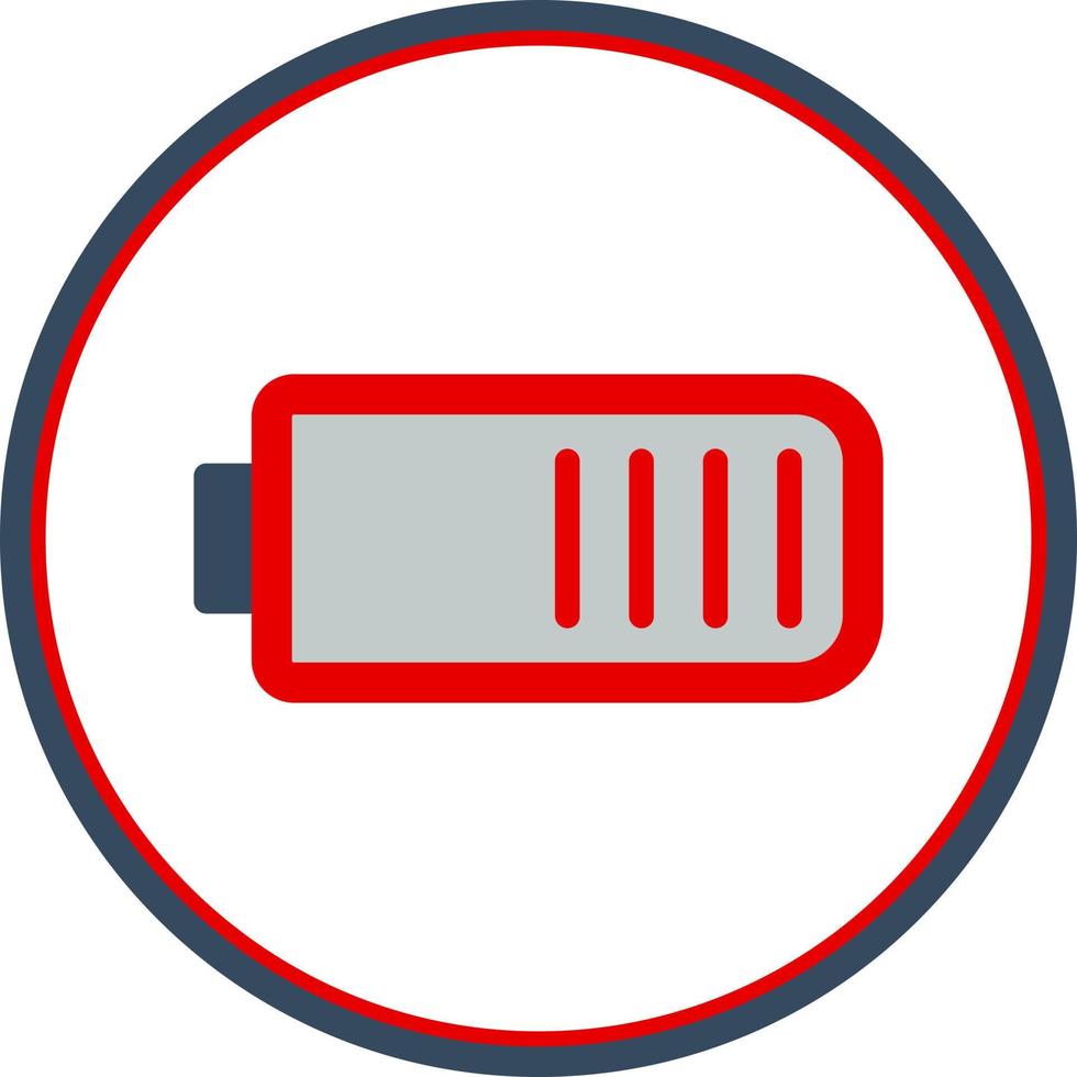 Battery Quarter Vector Icon Design