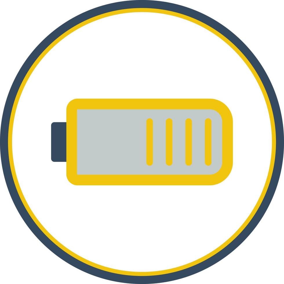 Battery Half Vector Icon Design